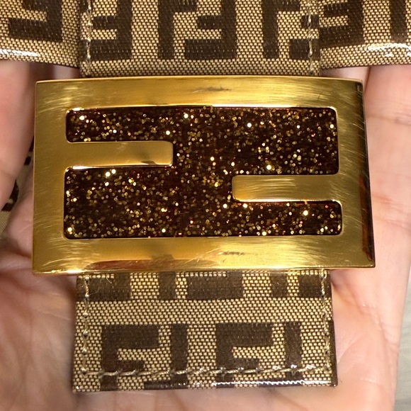 Fendi Gold and Brown Monogram Shoulder Bag - Picture 9 of 10